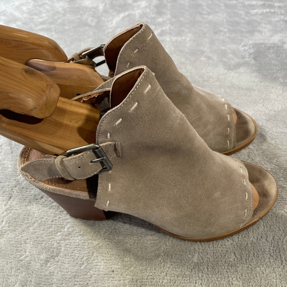 Frye Sandals Clog Block Heel Womens 10 Suede Open Toe Slingback Boho Fall